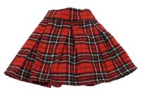 Červeno-černá kostkovaná vlněná sukně F&F