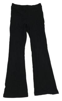 Černé žebrované flare legíny Tu