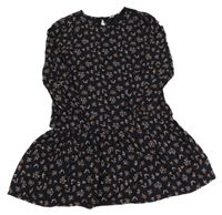 Tmavomodré květované lehké šaty Yigga