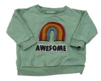 Zelená mikina s duhou Next