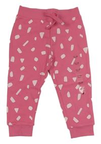 Nové - růžové vzorované tepláky dunnes