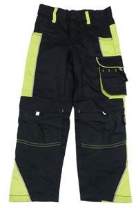 Černo-zelené plátěné kalhoty s kapsami Lily & Dan