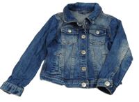 Tmavomodrá crop riflová bunda Pocopiano