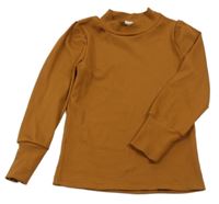 Hnědé žebrované triko 