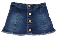 Tmavomodrá propínací riflová sukně 