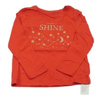 Nové - červené triko se zlatým nápisem dunnes