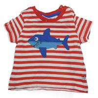 Bílo-červené pruhované tričko se žralokem Liegelind