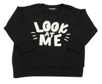 Černá mikina s bílým nápisem Next