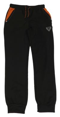 Černé sportovní tepláky s neonovým prvkem Yigga