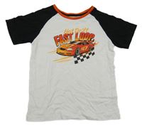 Bílo-černé tričko s autem 