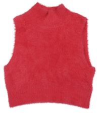 Růžová chlupatá crop vesta shoeby