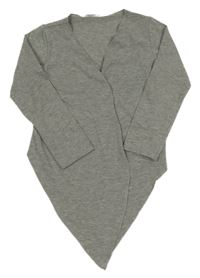 Šedý melírovaný crop cardigan