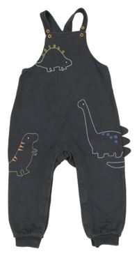 Tmavošedé laclové tepláky s dinosaury M&S