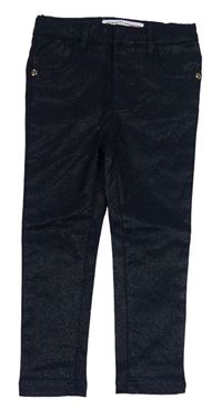 Tmavomodré třpytivé elastické kalhoty Minoti