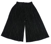 Černé žebrované široké culottes kalhoty Next