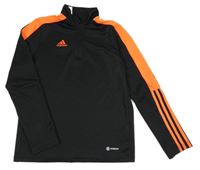 Černo-neonově oranžová sportovní mikina Adidas