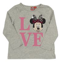 Šedé triko s Minnie a nápisem Disney