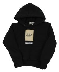 Černá mikina s nášivkou a kapucí Burberry