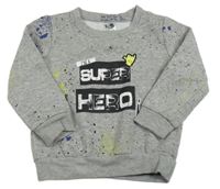 Šedá mikina s fleky a nápisem zn. Pocopiano