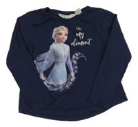 Tmavomodré triko s Elsou H&M