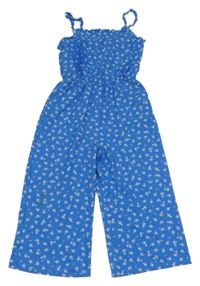 Modrý květovaný kalhotový overal Primark