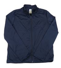 Tmavomodrá propínací thermo mikina Decathlon