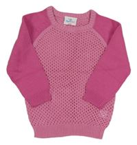 Růžový perforovaný svetr Topomini