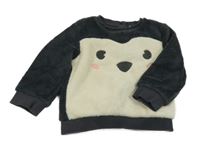 Antracitovo-smetanová plyšová mikina s čumákem Topomini