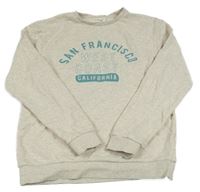 Béžová melírovaná mikina s nápisy Orchestra 