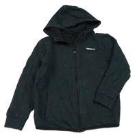 Tmavomodro-zelená melírovaná propínací mikina s kapucí George