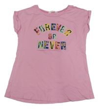 Růžové tričko s nápisem H&M