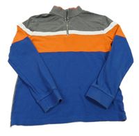 Modro-bílo-oranžovo-šedé triko M&S