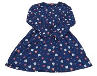 Tmavomodré šaty se srdíčky 