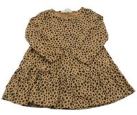 Hnědo-černé puntíkaté šaty H&M