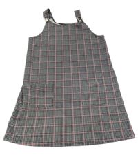 Černo-bílo-růžové kostkované šaty Primark