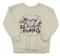 Smetanová mikina se srdcem a nápisy George