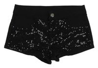 Černé riflové kraťasy s flitry H&M