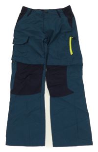 Petrolejovo-tmavomodré outdoorové kalhoty s odepínacími nohavicemi Decathlon