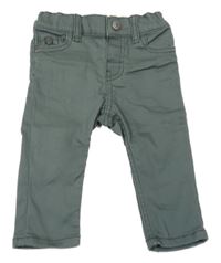 Šedozelené skinny kalhoty H&M