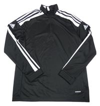 Černo-bílá sportovní funkční mikina s pruhy Adidas