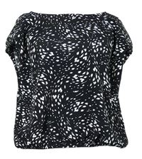 Dámská černo-bílá vzorovaná crop halenka Primark 