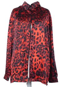 Dámská červeno-černá vzorovaná saténová halenka Nasty GAL 