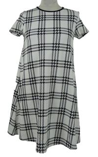 Dámské bílo-černé kostkované šaty TU 