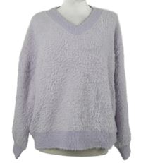 Dámský lila chlupatý oversized svetr Shein 