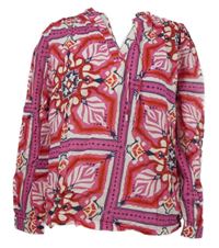 Dámská růžovo-modro-červená vzorovaná halenka Street One 