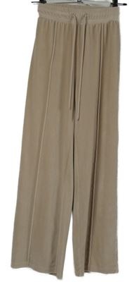 Dámské pudrové sametové palazzo kalhoty Lipsy 