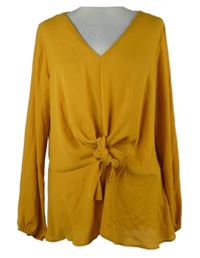 Dámská hořčicová halenka s mašlí C&A