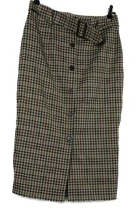 Dámská barevná kostkovaná pouzdrová sukně s páskem Primark