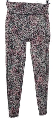 Dámské černo-růžové vzorované sportovní legíny F&F