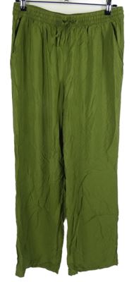 Dámské světlekhaki volné kalhoty Bonprix 
